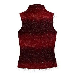 A. Byer fuzzy metallic mock neck top 👹